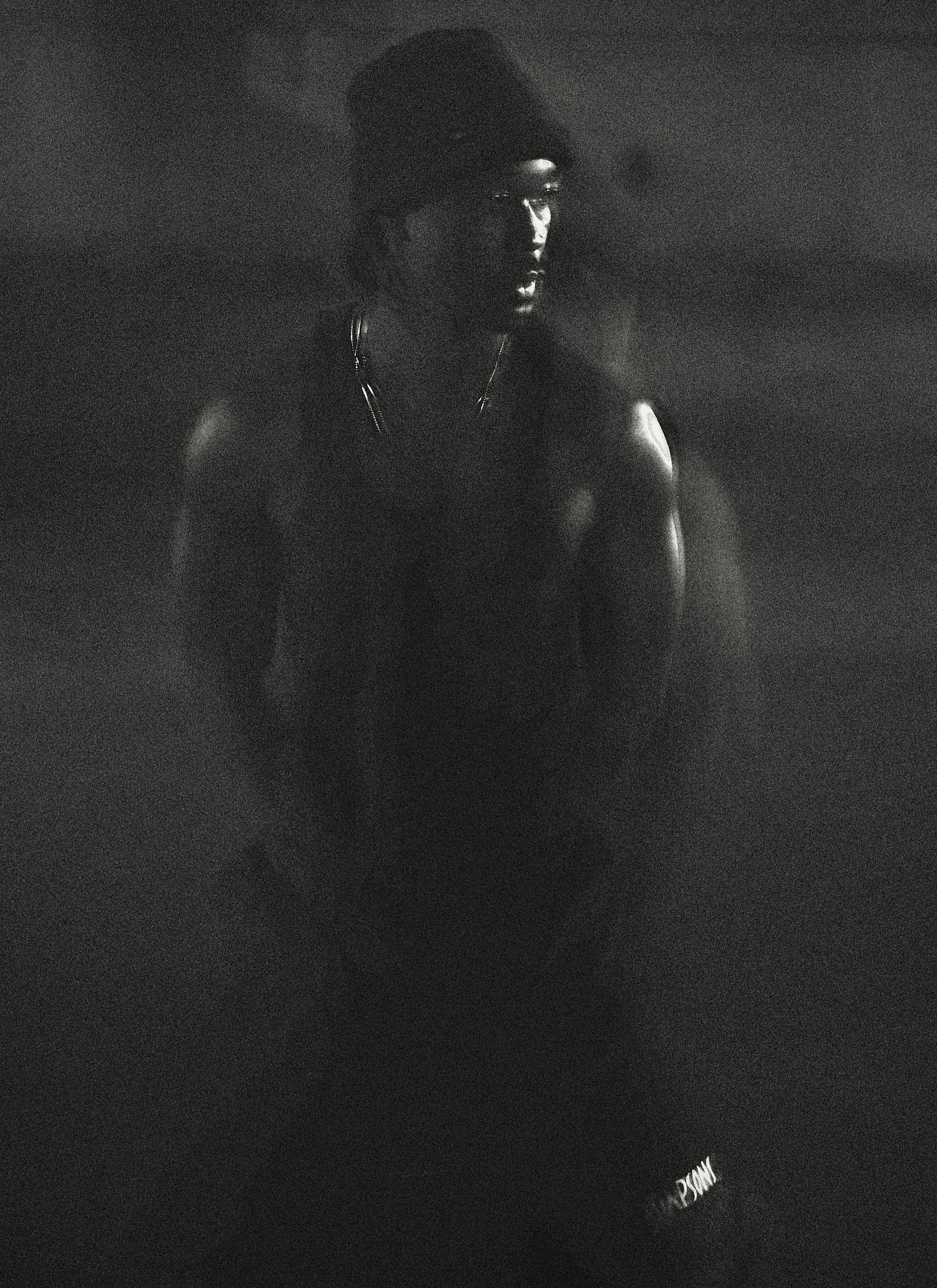 FUNSYDE emerging from deep grainy shadow